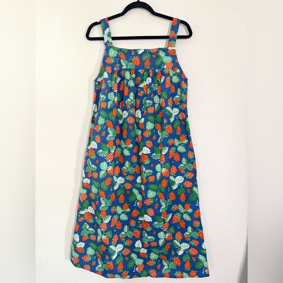 Printfresh Back to Bed Sleeveless Nightgown Strawberry Fields Blue Cotton Medium - Picture 7 of 9